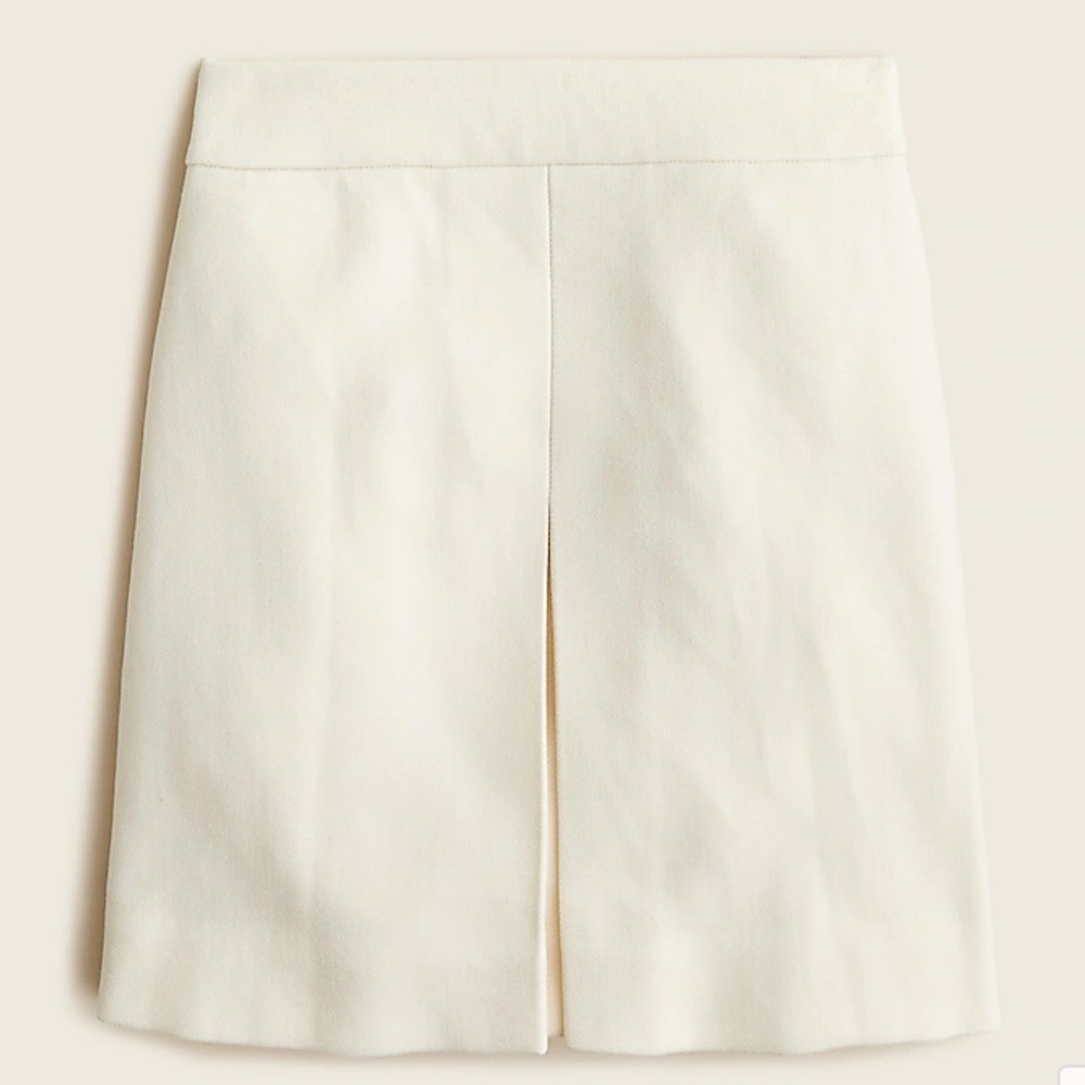J. Crew Pleated mini skirt in double-serge wool